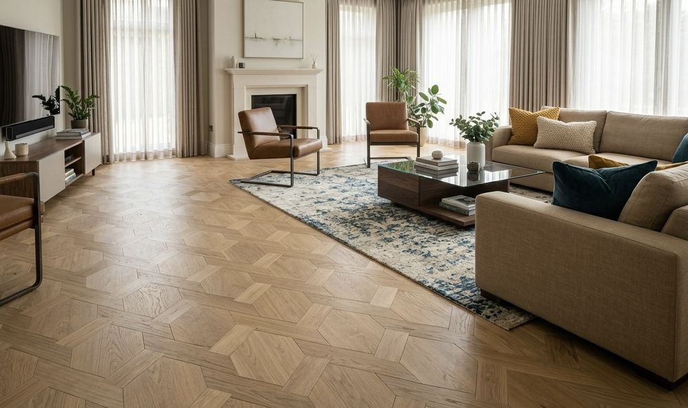 Bespoke colour parquet flooring