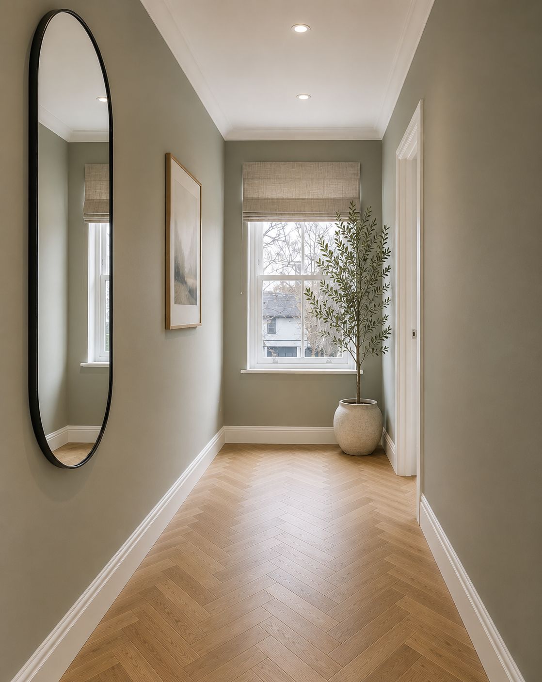 Oak floor in a Cambridge hallway