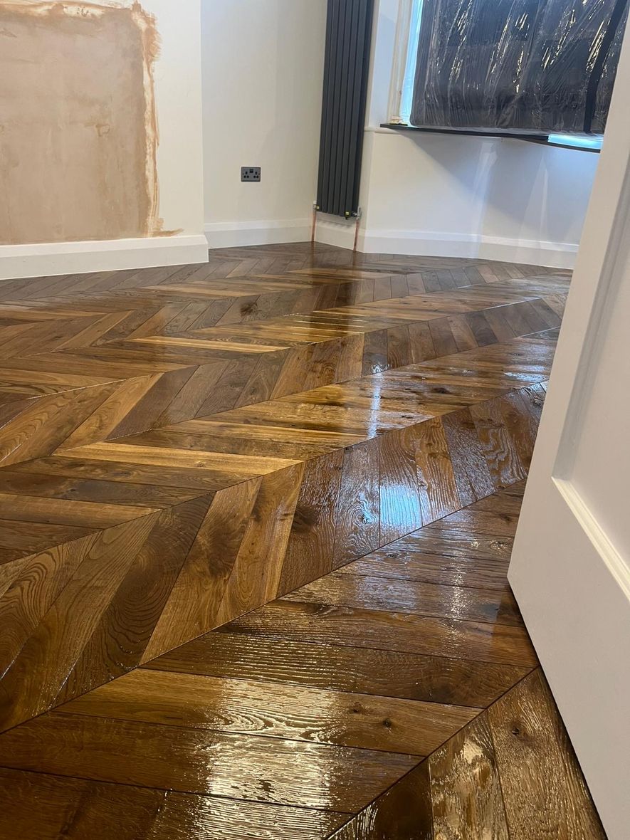 Fumed oak chevron