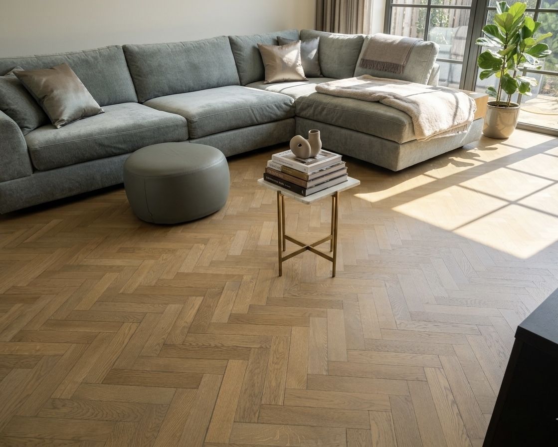 Herringbone flooring by Cambridge Floors
